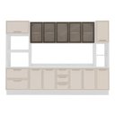 Ver imagem 2 de Cozinha Completa Amara 13 Portas 4 Gavetas com Vidro Creme/branco - Politorno