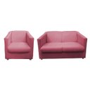 Ver imagem 1 de Kit Namoradeira + 1 Poltrona Decorativa Biane Suede Rosa Pés Cromado Ms Decor