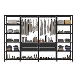 Guarda-Roupas Closet Modulado 270cm 4 Peças com 4 Gavetas e Cabideiros Multimóveis MP4321  - 4