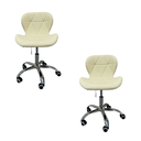 Ver imagem 3 de Kit 2 Cadeira Escritório Giratória Stilo Slim Confort com Rodado Cromado Nude 2 Un