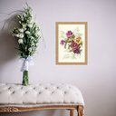 Ver imagem 2 de Quadro Moldura Dourada Ferradura Flores 45x34cm:com Vidro