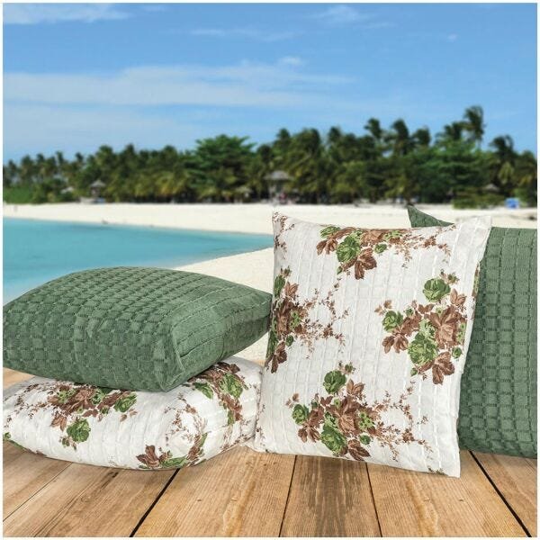 Kit Almofadas Decorativas é composto por 08 Peças - Verde - 1