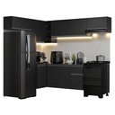 Ver imagem 2 de Armário de Cozinha Completa de Canto Suspenso 405 Cm Preto Nice Madesa 01 Preto