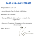 Ver imagem 2 de Cabo de Carregamento C/ 4 Conectores Universal Branco