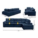 Ver imagem 2 de Sofá de Canto Retrátil e Reclinável com Molas 3,00x2,00 Viena Suede Mirra Decor