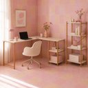 Ver imagem 2 de Kit Mesa L com Prateleira + Estante 4 Prateleiras
