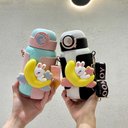 Ver imagem 1 de Garrafa Térmica Fofura Lua e Coelho Soft Aço Inox 500ml:verde e Rosa