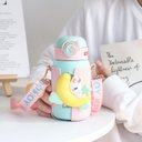 Ver imagem 7 de Garrafa Térmica Fofura Lua e Coelho Soft Aço Inox 500ml:verde e Rosa