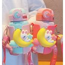 Ver imagem 2 de Garrafa Térmica Fofura Lua e Coelho Soft Aço Inox 500ml:verde e Rosa