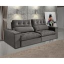 Ver imagem 2 de Sofá Retrátil e Reclinável Molas Ensacadas 3 Lugares Madri Evidence Suede Cinza