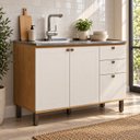Ver imagem 1 de Balcão de Cozinha para Pia com 2 Gavetas e Frentes em MDF Americana Provence Cinamomo/Off White