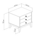 Ver imagem 2 de Mesa de Cabeceira Mesa de Cabeceira 45cm 3 Gavetas MDP Colonial Mel Oliva