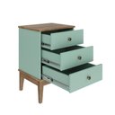Ver imagem 3 de Mesa de Cabeceira Mesa de Cabeceira 45cm 3 Gavetas MDP Colonial Mel Oliva