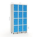Ver imagem 2 de Armário Locker Guarda-volume de Aço 12 Portas com Fecho para Cadeado Vestiário Academia