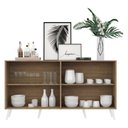 Ver imagem 6 de Aparador Buffet 4 portas com Espelho Retrô Vegas Multimóveis V3559 Rustic/Branco