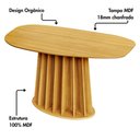 Ver imagem 4 de Mesa de Jantar Orgânica 160cm com Base Ripada 100% MDF Dalla Costa Cor:Carvalho Rosé