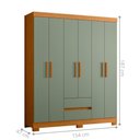 Ver imagem 3 de Armário de Quarto com Espelho e Prateleiras 6 Portas