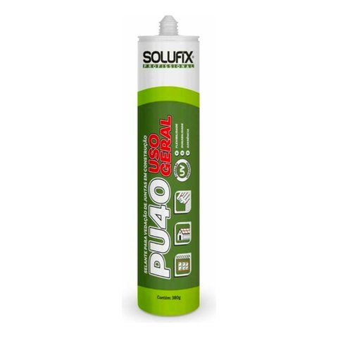 Kit 2 Cola Adesivo Silicone Pu 40 Cinza 380g Uso Geral Solufix