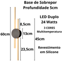 Ver imagem 7 de Luminária Arandela 60cm Barra Linear Duplo Led Minimalista Parede Gimpo Kjbd-166-gold