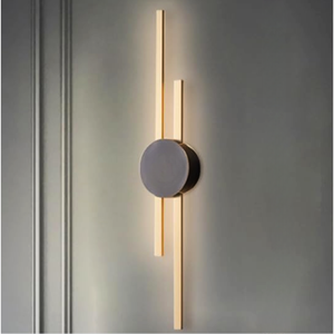 Luminária Arandela 60cm Barra Linear Duplo Led Minimalista Parede Gimpo Kjbd-166-gold