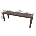 Ver imagem 4 de Kit 2 Banco Ripado 2.00m em Alumínio Área Externa Luxo Marrom
