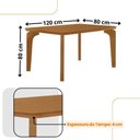 Ver imagem 3 de Mesa Liz 120 MDF Canto Copo e com 4 Cadeiras Athenas Turim 07/Naturalle/Naturalle