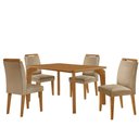 Ver imagem 2 de Mesa Liz 120 MDF Canto Copo e com 4 Cadeiras Athenas Turim 07/Naturalle/Naturalle