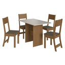 Ver imagem 2 de Conjunto Mesa de Jantar 108cm com 4 Cadeiras Multimóveis Cr50203 Freijó/off White/cacau