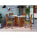 Ver imagem 1 de Conjunto Mesa de Jantar 108cm com 4 Cadeiras Multimóveis Cr50203 Freijó/off White/cacau