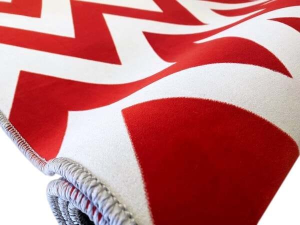 Tapete Saturs Chevron Vermelho 60 x 200cm Tapete para Sala e Quarto - 4