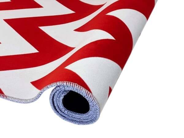 Tapete Saturs Chevron Vermelho 60 x 200cm Tapete para Sala e Quarto - 1