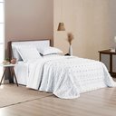 Ver imagem 2 de Kit Cobre Leito Colcha Alexa Pompom Casal Padrão Dupla Face Micropercal 3 Peças - Branco
