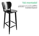 Ver imagem 5 de Conjunto Mesa Bistrô Alta Redonda 60cm + 4 Banquetas Bar Varanda Pub - Azulejo Português - Preta
