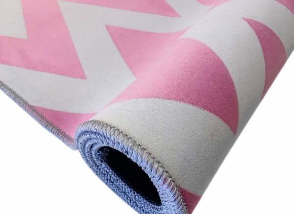 Tapete Saturs Chevron Rosa 60 x 200cm Tapete para Sala e Quarto - 4