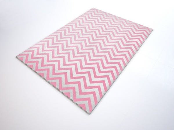 Tapete Saturs Chevron Rosa 60 x 200cm Tapete para Sala e Quarto - 1