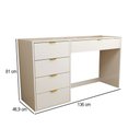 Ver imagem 4 de Mesa Escrivaninha Life 5 Gavetas Off White - Panorama Móveis