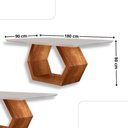 Ver imagem 4 de Mesa Ane 180 Tampo com Vidro Laqueado com 6 Cadeiras Livia Linho Off White Imbuia Natural