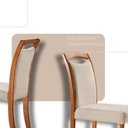 Ver imagem 5 de Mesa Ane 180 Tampo com Vidro Laqueado com 6 Cadeiras Livia Linho Off White Imbuia Natural