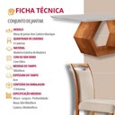 Ver imagem 7 de Mesa Ane 180 Tampo com Vidro Laqueado com 6 Cadeiras Livia Linho Off White Imbuia Natural