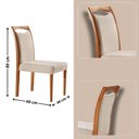 Ver imagem 3 de Mesa Ane 180 Tampo com Vidro Laqueado com 6 Cadeiras Livia Linho Off White Imbuia Natural
