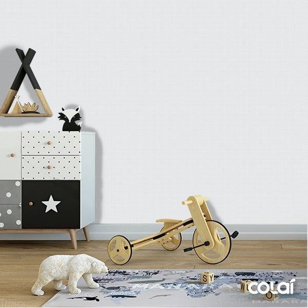 Papel de Parede Lavável Bolinhas com Fundo Cinza 6m - 5