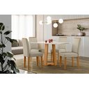 Ver imagem 2 de Conjunto Sala de Jantar Mesa Rubi 120x80 com 4 Cadeiras Ana Ype/off White/veludo Nude - Nc