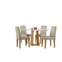 Ver imagem 1 de Conjunto Sala de Jantar Mesa Rubi 120x80 com 4 Cadeiras Ana Ype/off White/veludo Nude - Nc