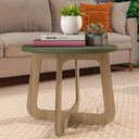 Ver imagem 1 de Mesa Centro Redonda 65cm para Sala Mdf Rexxar Menta/carvalho A09 - Mpozenato