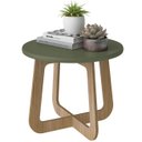 Ver imagem 2 de Mesa Centro Redonda 65cm para Sala Mdf Rexxar Menta/carvalho A09 - Mpozenato
