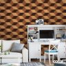 Papel de Parede Adesivo Lavável Cubos de Madeira em 3D 18m - 2