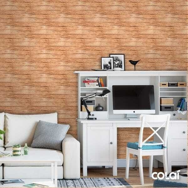 Papel de Parede Adesivo Lavável Madeira Angelim 9m - 2