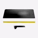 Ver imagem 2 de Kit 3 Bandejas Prateleiras 40x91 P/gôndola New Plus Preta Porta Etiquetas Amarelo - Sa Gôndolas