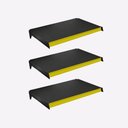 Ver imagem 1 de Kit 3 Bandejas Prateleiras 40x91 P/gôndola New Plus Preta Porta Etiquetas Amarelo - Sa Gôndolas