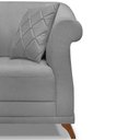 Ver imagem 6 de Kit 2 Poltronas Para Sala de Estar Vênus Linho Grafite Pés Castanho - Pallazio